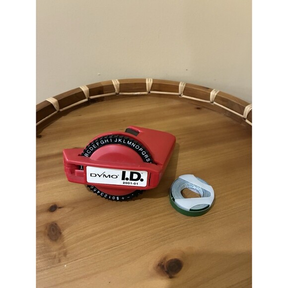 Vintage DYMO I.D. 2001-01 Label Maker Red Durable Embossing Tested Works Great - Picture 5 of 5